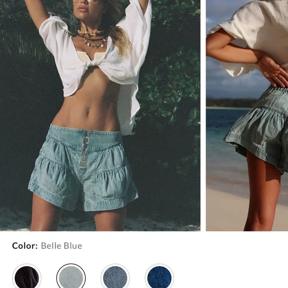 We The Free Fleur Denim Shorts Belle Blue sold out online NWT - Picture 9 of 9